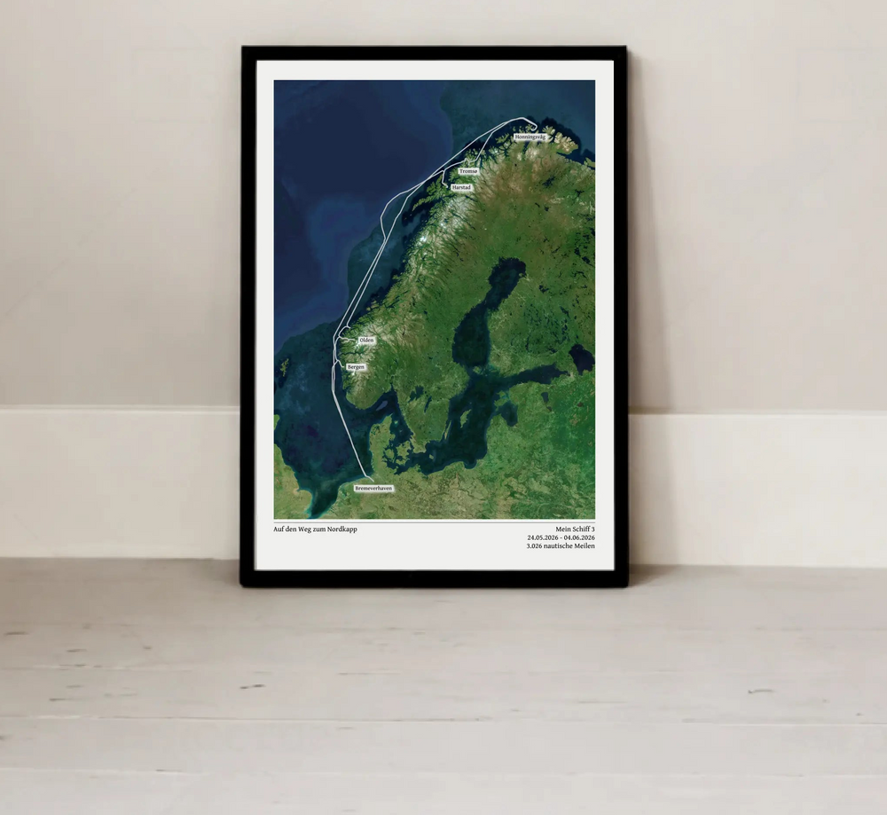 Kreuzfahrt-Routenposter